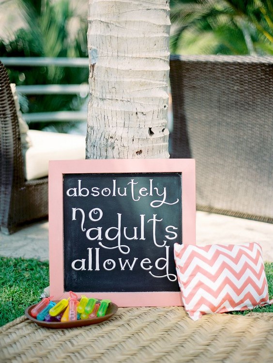 no adults allowed wedding sign