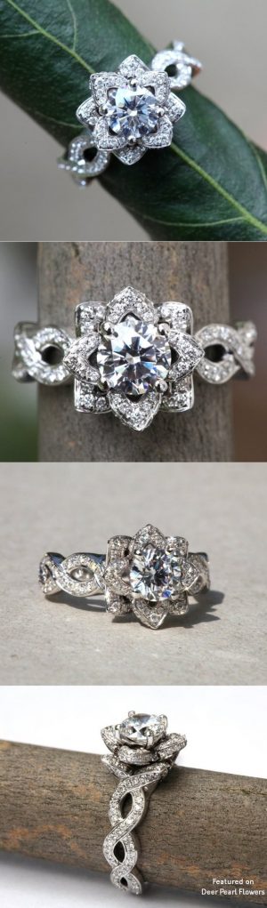1.50 ct Infinity Diamond Engagement Flower Ring