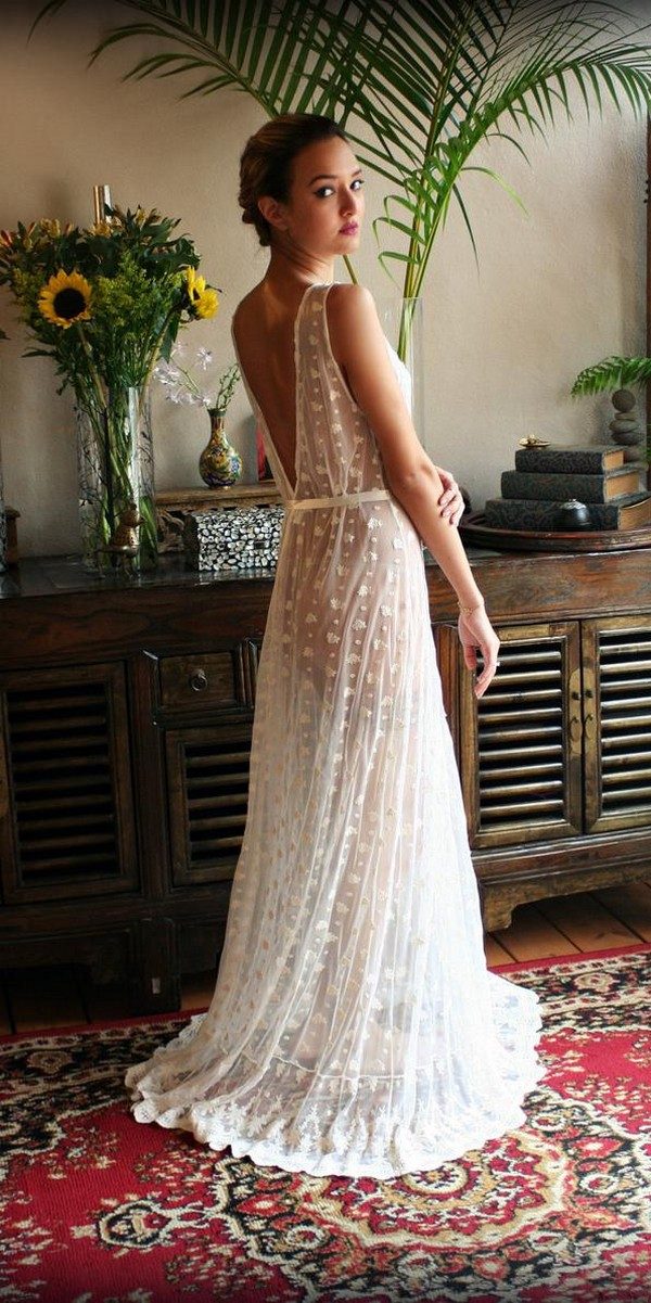 Embroidered Mesh Lace Nightgown Bridal Lingerie