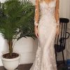 Illusion Lace Long Sleeves Lace Wedding Dress