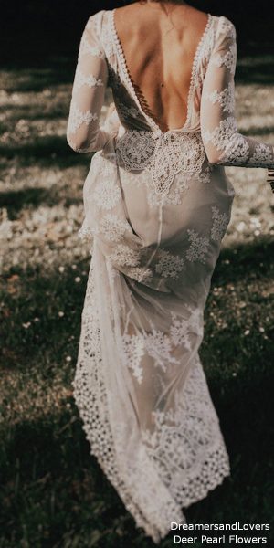 Lisa – Cotton Lace with Open Back Bohemian Wedding Dress