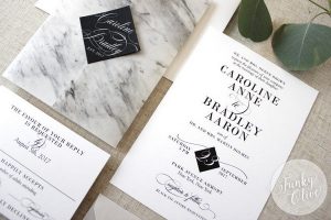 Marble Vellum Wrap Wedding Invitations