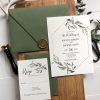 Rustic Gold and Greenery Wedding Invitation