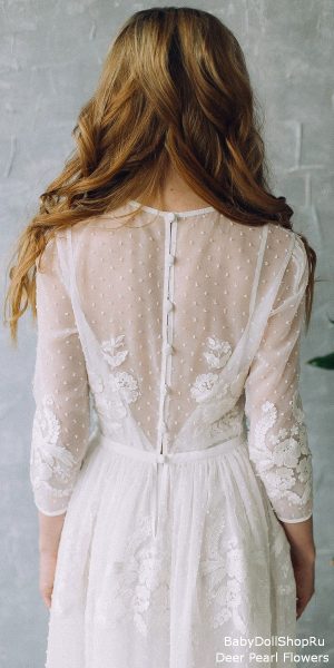 Vintage Boho Lace Wedding Dress D010