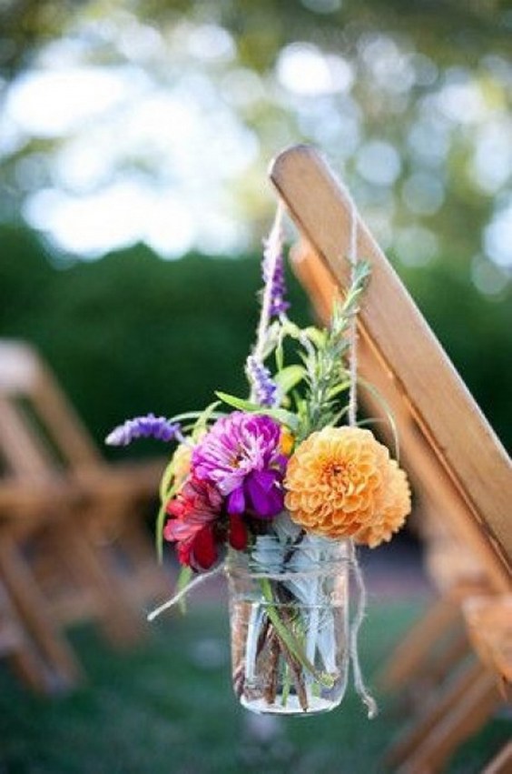 mason jar wedding aisle