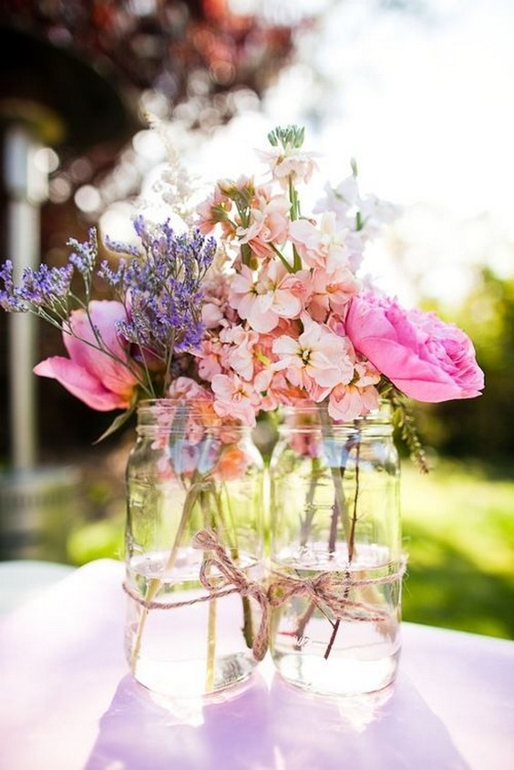simple, rustic arrangement wedding decor