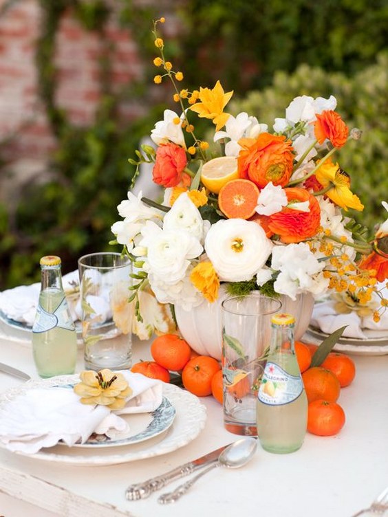 Orange orange wedding centerpiece