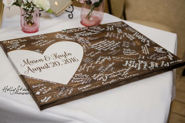 wood wedding guest book2