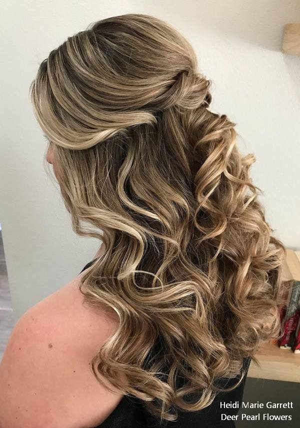 Half up half down wedding hairstyles from Heidi Marie Garrett