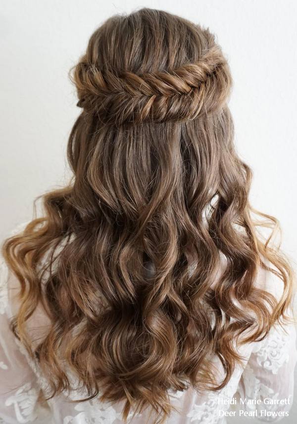 Half up half down wedding hairstyles from Heidi Marie Garrett