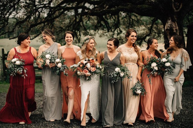 bridesmaids dresses orange