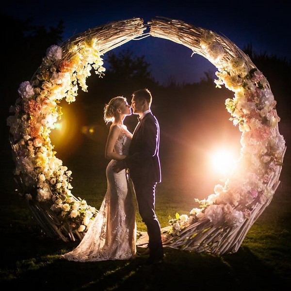 Night Wedding Arch with Lighting Decor Ideas