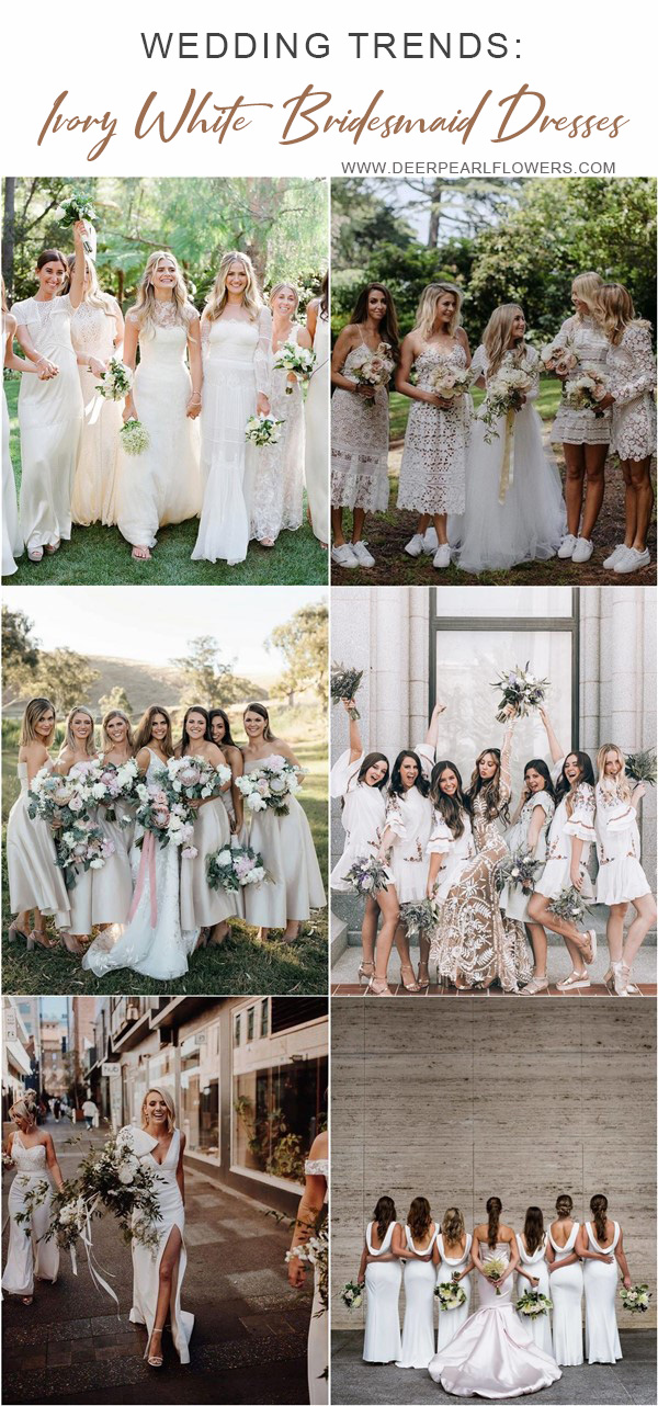 White Ivory Bridesmaid Dresses