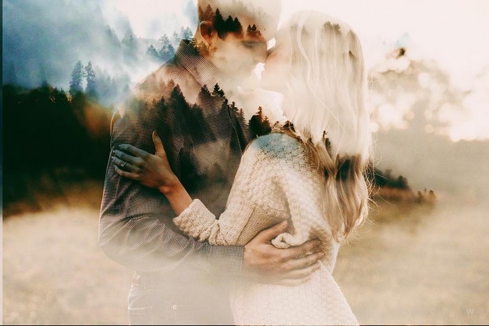 Double Exposure Engagement Photography Ideas