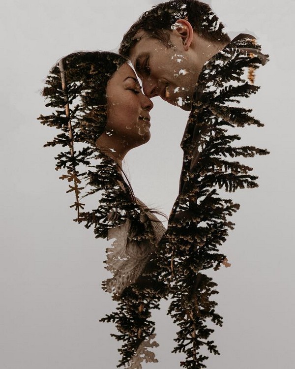 Double Exposure Engagement Photography Ideas