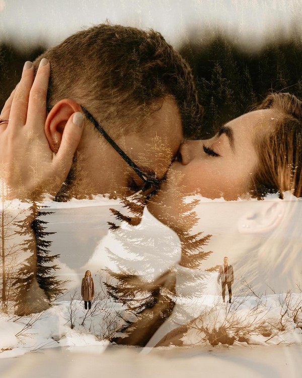 Double Exposure Engagement Photography Ideas