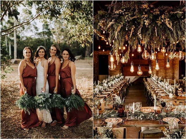 rust and emerald green wedding