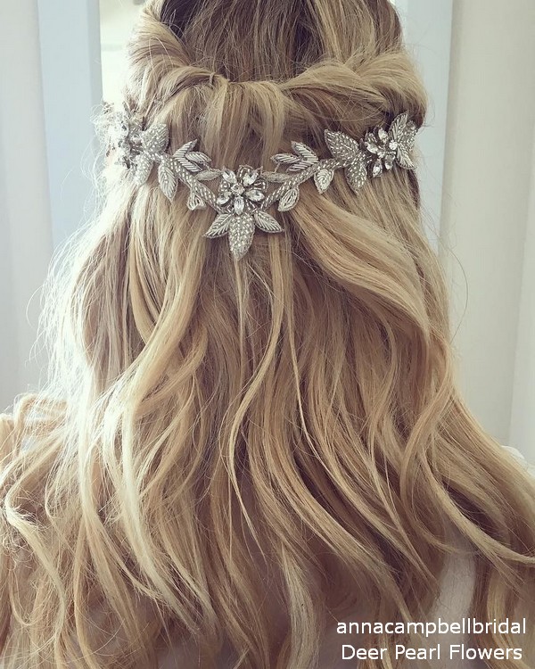 annacampbellbridal half up half down wedding hairstyles 21