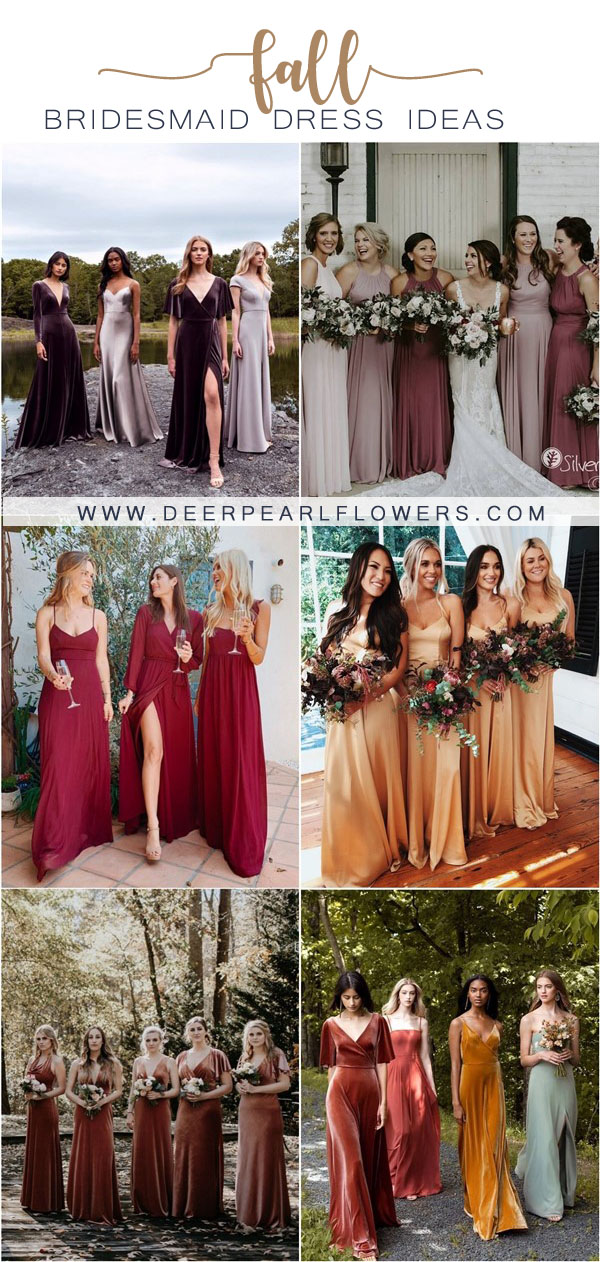 20 Bridesmaid Dress Ideas for Fall | My Deer Flowers