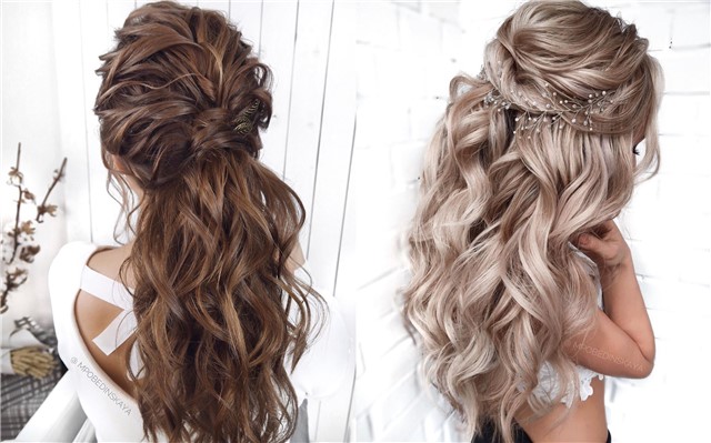 30 Half Up Half Down Wedding Hairstyles My Deer Flowers