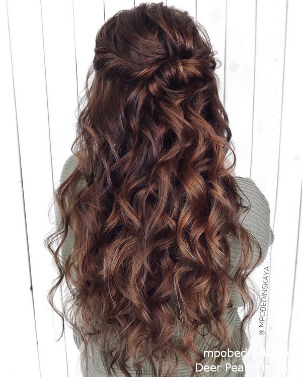 mpobedinskaya half up half down wedding hairstyles