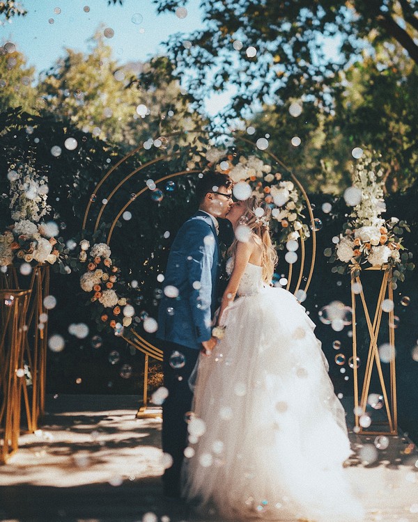 Confetti Petal Toss Wedding Photos