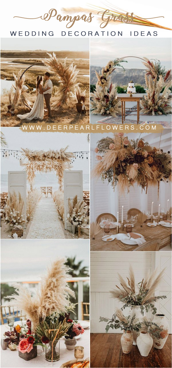 bohemian pampas grass wedding decor ideas