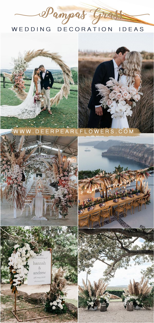 bohemian pampas grass wedding decor ideas