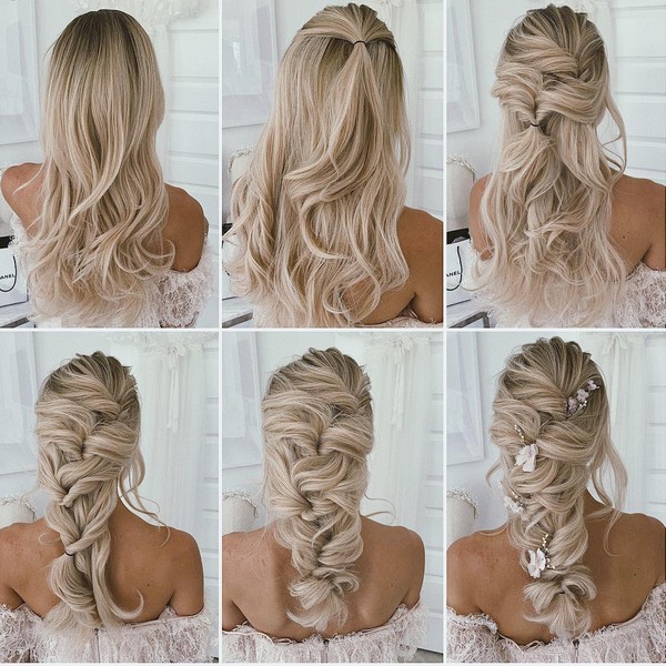 Wedding Hairstyle Tutorial for Long Hair from Ulyana.aster #diy #wedding #weddinghairstyles #hairstyles