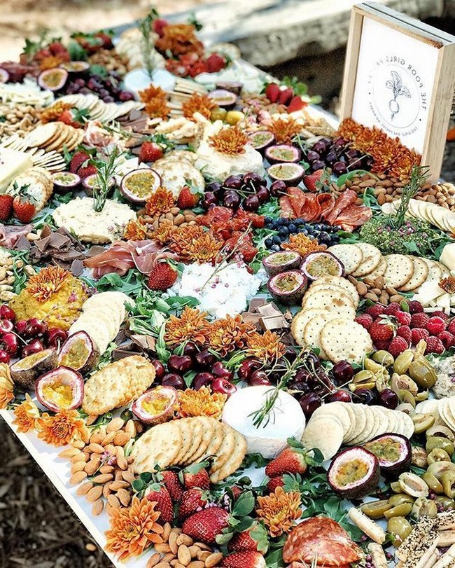 Charcuterie table food ideas for wedding #wedding #weddingfoods #weddingideas