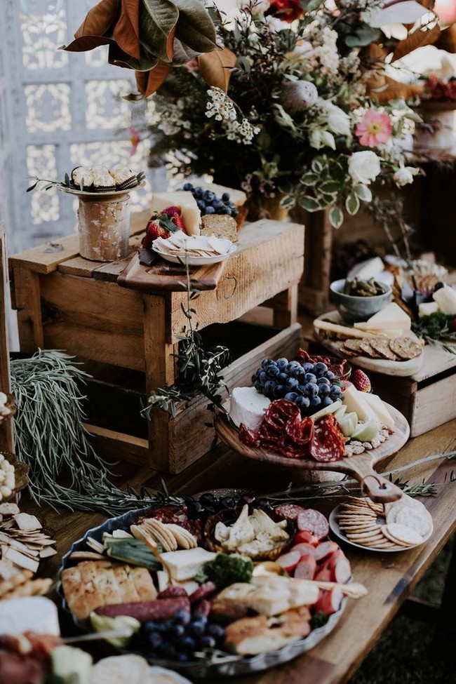 Charcuterie table food ideas for wedding #wedding #weddingfoods #weddingideas