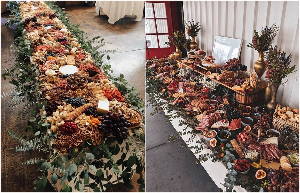 Charcuterie table food ideas for wedding #wedding #weddingfoods #weddingideas