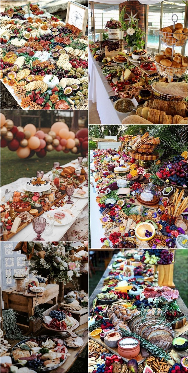 Charcuterie table food ideas for wedding #wedding #weddingfoods #weddingideas