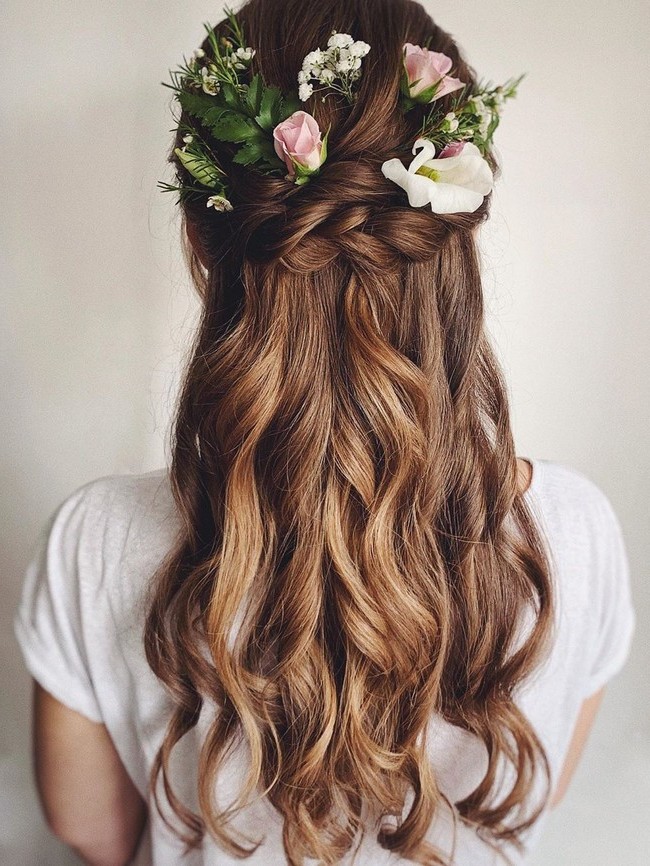 Olga Hampshire Half Up Half Down Wedding Hairstyles #wedding #hair #hairstyles #weddingideas