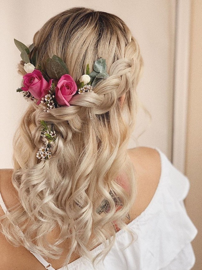 Olga Hampshire Half Up Half Down Wedding Hairstyles #wedding #hair #hairstyles #weddingideas