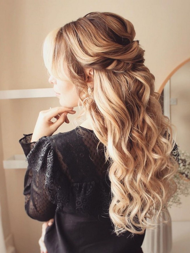 Olga Hampshire Half Up Half Down Wedding Hairstyles #wedding #hair #hairstyles #weddingideas