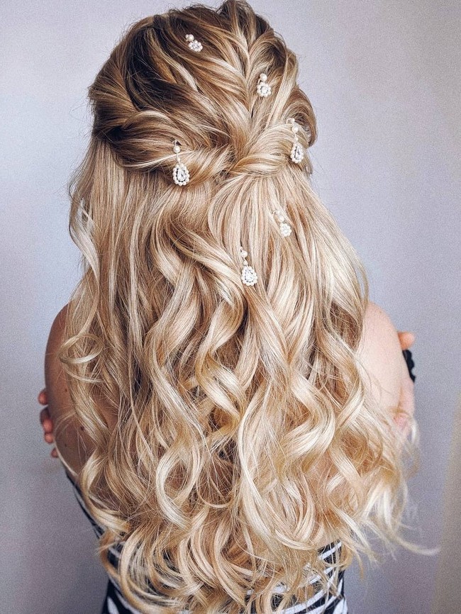 Olga Hampshire Half Up Half Down Wedding Hairstyles #wedding #hair #hairstyles #weddingideas