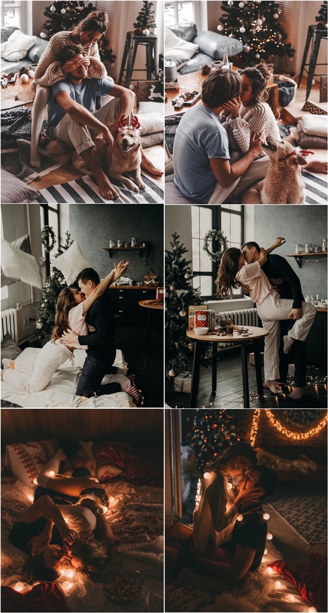 At-Home Engagement Photo Ideas #wedding #engagement #photos #engagementphotos