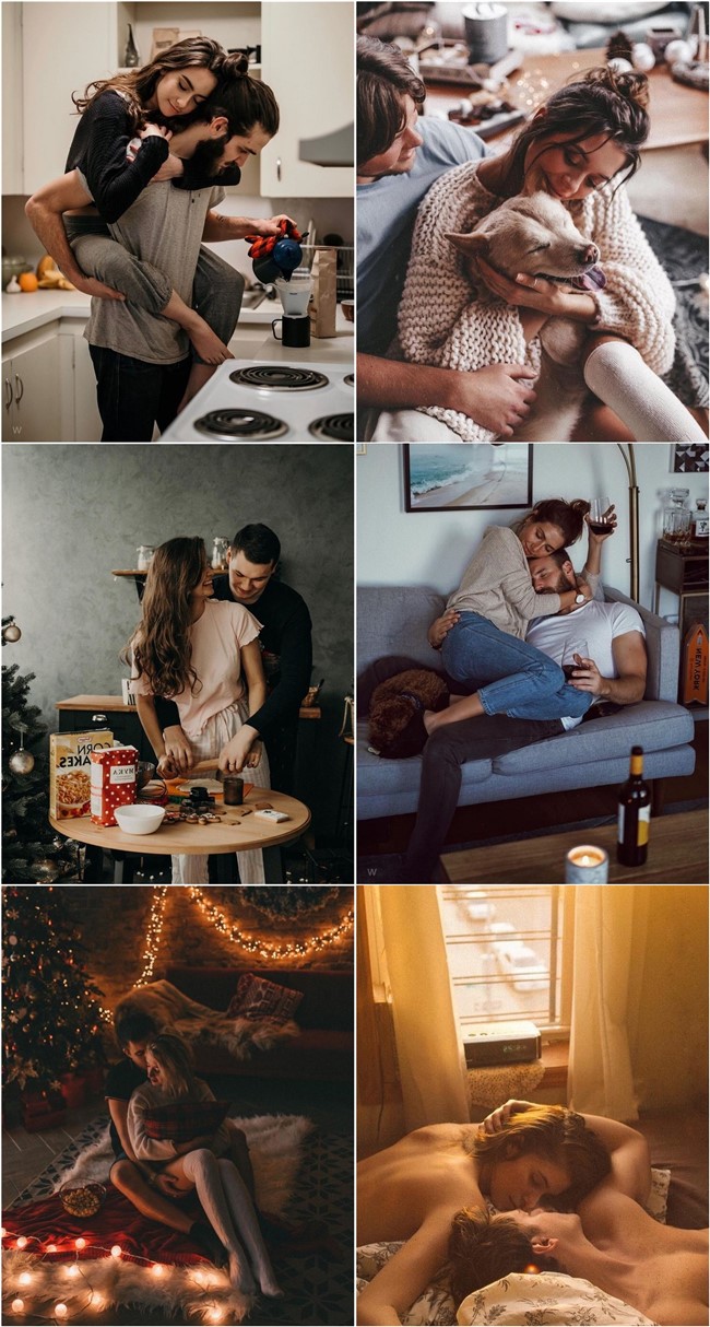 At-Home Engagement Photo Ideas #wedding #engagement #photos #engagementphotos